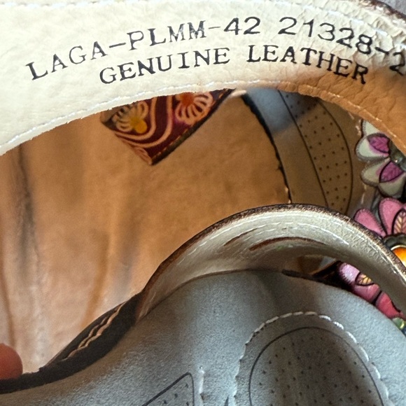 L’Artiste by Spring Step Multicolor Leather Floral Sandals, size EU42/US10.5-11 - Picture 5 of 11